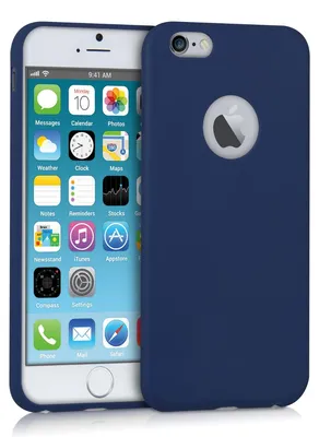 Produktbild von kwmobile Handyhülle für Apple iPhone 6 / 6S Hülle - TPU Case - Kabelloses Laden - Schutzhülle Cover in Dunkelblau matt