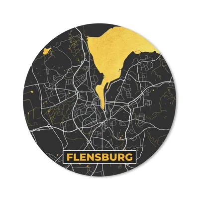 Produktbild von MuchoWow® Mauspad Mousepad Flensburg - Gold - Stadtplan - Karte - Deutschland 40x40 cm - Mousepads - Maus Mat - Pad - Mausunterlage - Schreibtisch Accessoires