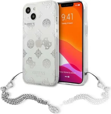 Obrázok produktu pre Guess GUHCP13SKPESI iPhone 13 mini 5,4 Silber/Silber Hardcase Peony Chain Collection Handyhülle