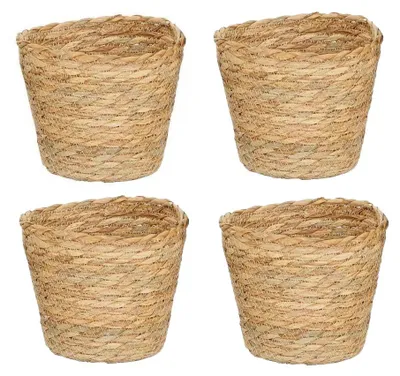 Produktbild von Pflanzkorb – 4er-Set – Pflanzkorb – Kartoffelkorb – Zimmerpflanzenkorb – Blumentopf – Zimmerblumentöpfe – 11 cm hoch – 16/11 cm Durchmesser
