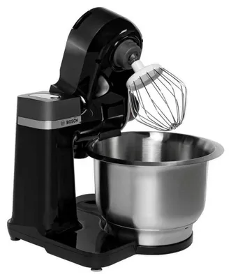 Produktbild von Bosch Küchenmaschine MUMS2VM00 - Küchenmaschine Serie 2 - 900 W, 7 Geschwindigkeiten + Turbo, Backset, 3,8 l Schüssel, Edelstahl, schwarz