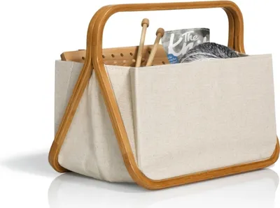 Obrázok produktu pre Prym 612563, Hnedá, Šedá, Bamboo, Bavlna, Plátno, Košík, Jednofarebné, Obdĺžnikový, 450 mm