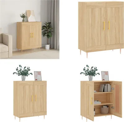 Zdjęcie produktu dla vidaXL Kredens dąb sonoma 69,5x34x90 cm materiał drewnopochodny - Kredens - Kredensy - Szafka - Szafka do przechowywania