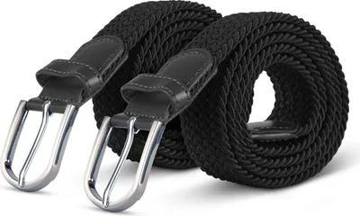 Produktbild von hemmy Stretchgürtel ( 2er Pack ) Flechtgürtel in vielen Variationen - Elastischer Stoffgürtel, dehnbarer Gürtel ohne Löcher für Damen Herren