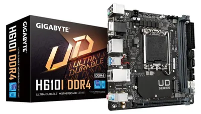 Produktbild von GIGABYTE H610I Motherboard - Unterstützt Intel Core 14. Generation CPUs 4+1+1 Hybrid Digital VRM bis zu 5600MHz DDR5 1xPCIe 3.0 M.2 GbE LAN USB 3.2 Gen 1