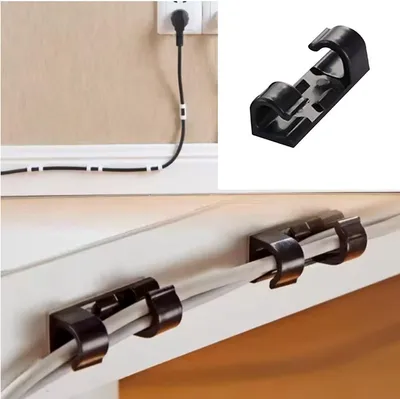 Produktbild von Kabelklemmen – Kabelführungen – Kabelhalter – Schwarz – 20 Stück – 3 cm lang – selbstklebend – CHPN
