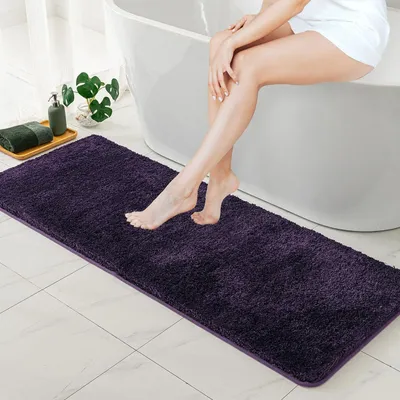 Productafbeelding van Badtapijt, antislip, zacht, paars, 45x120 cm, microvezel, TPR