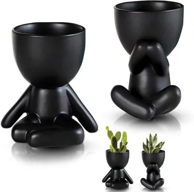 Zdjęcie produktu dla Mini doniczki ceramiczne na kaktusy i sukulenty - Doniczki dekoracyjne do domu i ogrodu