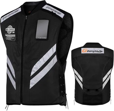 Zdjęcie produktu dla Kamizelka odblaskowa motocyklowa, bez rękawów - wysoka widoczność