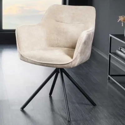 Produktbild von Eleganter Drehstuhl FLORENZ champagner Samt Strukturstoff