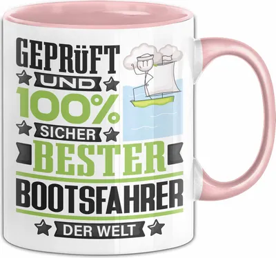 Produktbild von Bootsfahrer Geschenk Lustiger Spruch für Bootsfahrer Geschenkidee Bester Bootsfahrer Der Welt (Rosa)