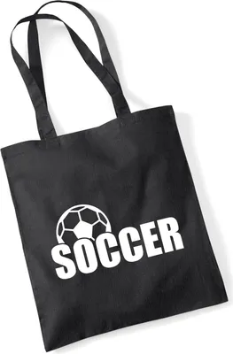 Produktbild von Huuraa Jutebeutel Soccer Ball 10 Liter Black Baumwolle Tasche Geschenkidee