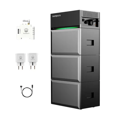 Produktbild von Powerness Balkonkraftwerk Speicher Sunpura S2400 2,4 kWh mit 2x B2400 Erweiterungsakku 4,8 kWh, Smarter Zähler & 2x Plug für Balkonkraftwerk (0% MwSt)