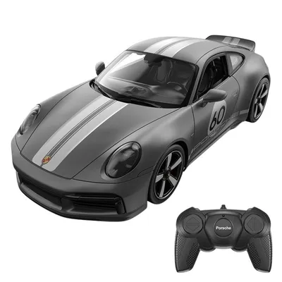 A remote-controlled Porsche 911 Sport Classic car and its controller are shown against a white background.