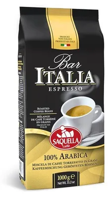 Obrázok produktu pre Saquella Espresso Bar Italia, 100% Arabica, 1 kg, celá zrna – taliansky kvalitný espresso