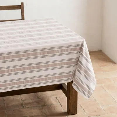 Tischdecke, gestreift, 140x200 cm, fleckabweisend, Baumwolle