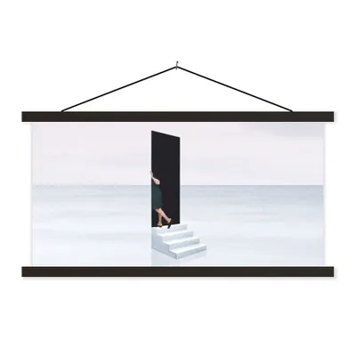 Produktbild von MuchoWow® Textilposter Vintage - Tür - Abstrakt 120x60 cm mit schwarzem Rahmen - Dekoration Schlafzimmer