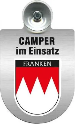 Produktbild von Einsatzschild Windschutzscheibe incl. Saugnapf - Camper im Einsatz - 309764 - incl. Regionen nach Wahl Color - Region Franken