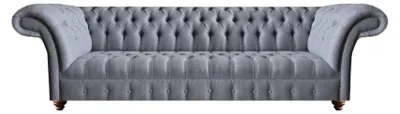 Produktbild von Sofa Viersitzer Couch Grau Polster Stoff Polstermöbel Chesterfield Sofas