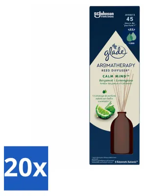 Productafbeelding van 20 x Glade Aromatherapie Kalmerende Geursticks - 80 ml - Voordeelverpakking - 20 stuks