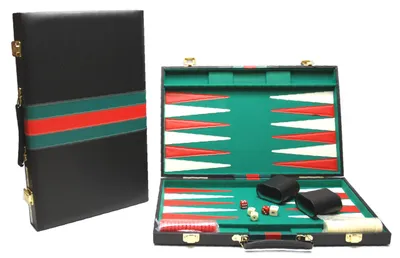 Obrázok produktu pre HOT Games Puzdro na backgammon čierno-zeleno-červené 46 cm.