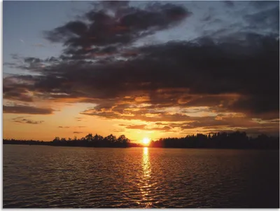 Produktbild von ARTland Wandbild Alu für Innen & Outdoor Sonnenuntergang am See Größe: 60x45 cm