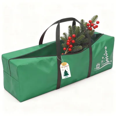 Produktbild von Verdego Weihnachtsbaum Aufbewahrungstasche, Tannenbaumtasche aus 600D Oxford-Gewebe, Wasserdicht, für Künstliche Tannenbäume, 127x40x48 cm, Grün