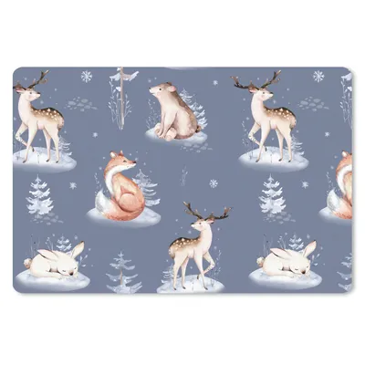 Produktbild von MuchoWow® Schreibtischunterlage Winter - Tiere - Muster 60x40 cm - XXL Mauspad - Großes Mauspad