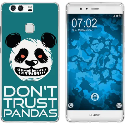 Produktbild von PhoneNatic Case kompatibel mit Huawei P9 Silikon-Hülle Crazy Animals Panda M2