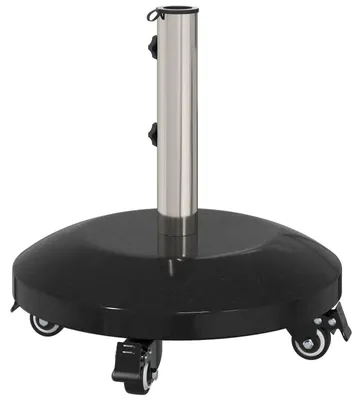 Immagine prodotto di vidaXL Supporto per ombrellone in granito con rotelle per palo da 40-50 mm, 29 kg, nero