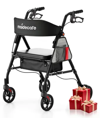 Produktbild von Rollator mit Sitzfläche und Rädern für Senioren