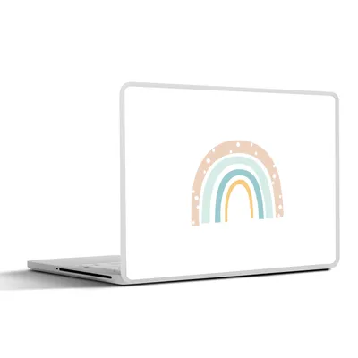 Produktbild von MuchoWow® Laptop Aufkleber Sticker Cover Regenbogen - Kinder - Pastell - Tupfen - Baby 36.5x27.5 cm - Laptop-Sticker