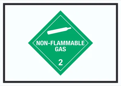Produktbild von Schild nicht entzündliches Gas Symbol non-flammable hochkant A3 (297x420mm)