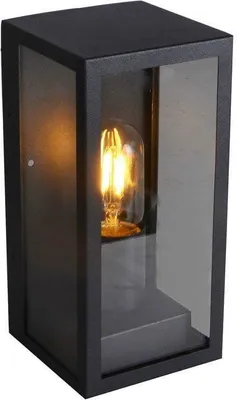 Produktbild von v_tac LED Wandleuchte IP44 E27 Fassung Schwarz klares Glas