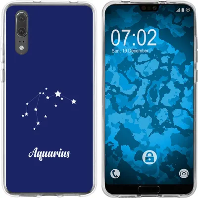 Produktbild von PhoneNatic Case kompatibel mit Huawei P20 Silikon-Hülle SternzeichenAquarius M10