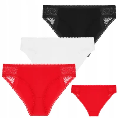 Immagine prodotto di Slip da donna - Intimo da donna taglia S - Set di 3 slip - Slip in pizzo - Per donna