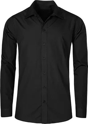 Produktbild von Business Langarm-Hemd Herren, Schwarz, XL
