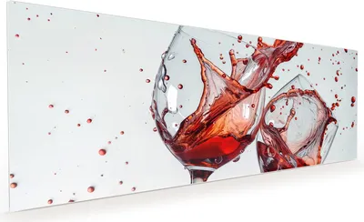 Produktbild von Küchenrückwand Spritzschutz Glas mit Motiv Weinkelchplätschern 40 x 40 cm