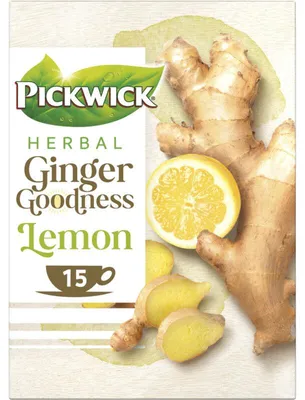 Produktbild von Pickwick Ginger Goodness Zitronen-Kräutertee 26g – Aromatischer Ingwer-Zitronen-Tee
