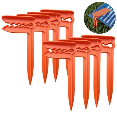 Produktbild von Strandtuch Klammern 8er Set, Outdoor Deckenhalter für Strand & Picknick, Kunststoff Befestigungsclips für Sand & Wiese, windfest, ohne Werkzeug