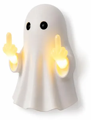 Produktbild von Halloween Gartenfigur Geist, LED Wanddekoration für Außenbereich, originelle leuchtende Deko mit Handmotiv
