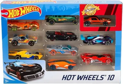 Produktbild von Hot Wheels Set mit 10 Fahrzeugen im Maßstab 1:64
