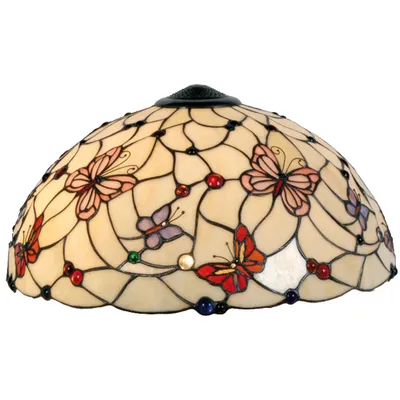 Obrázok produktu pre Sklenené tienidlo motýľ 50 cm