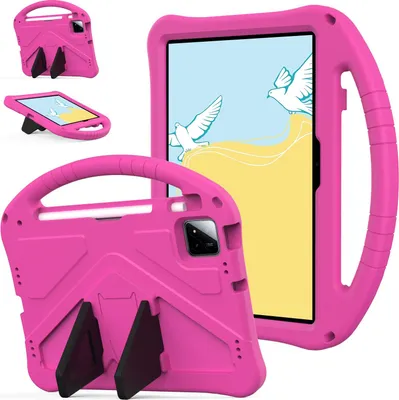 Image de Etui pour enfants pour Xiaomi Pad 7 / Pad 7 Pro 11.2", étui antichoc léger en EVA avec support pliable et poignée Rose
