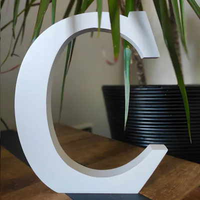 Obrázek produktu pro Holzbuchstabe weiß, ca. 20 cm, 1,8 cm Dicke, Buchstabe C