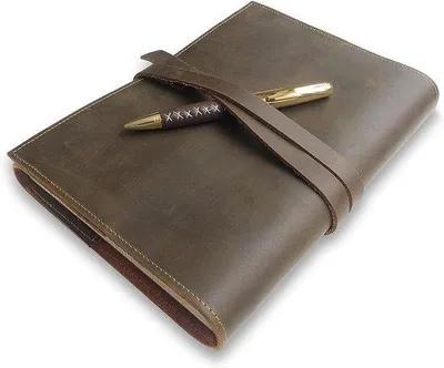 Produktbild von Famanu Notizbuch A5 Nachfüllbar aus Leder - Vintage Cover mit Stift
