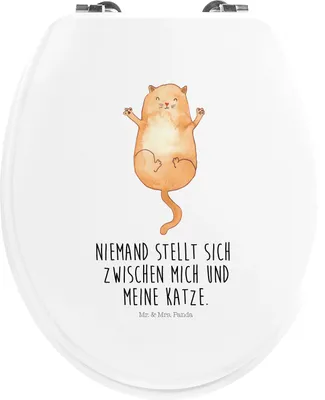 Produktbild von Mr. & Mrs. Panda WC Sitz Katze Umarmen - Weiß - Geschenk, Liebe, Toiletten-Sitz, klo deckel, Cats, Klobrille, Katzen, Toilettendeckel, Klo-Deckel, WC-Sitz, Cat