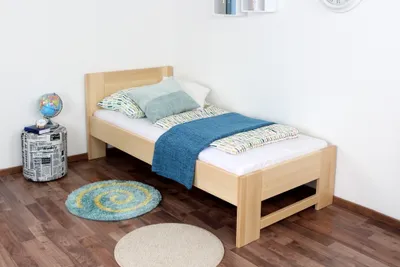 Produktbild von Kinderbett / Jugendbett Buche massiv Vollholz natur 111, inkl. Lattenrost - Abmessung 90 x 200 cm (B x L)