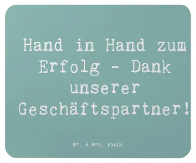 Produktbild von Mr. & Mrs. Panda Mouse Pad Spruch Erfolg Geschäftspartner - Meeresbrise - Geschenk, pc mauspad, liebevoll, laptop mousepad, Bedanken, handgefertigt, mousematte, Vertrauen
