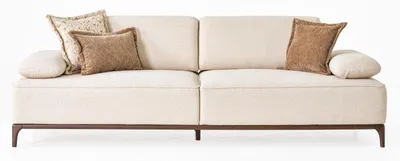 Immagine prodotto di Divano a 3 posti bianco, moderno, di design, comodo, in tessuto, accogliente